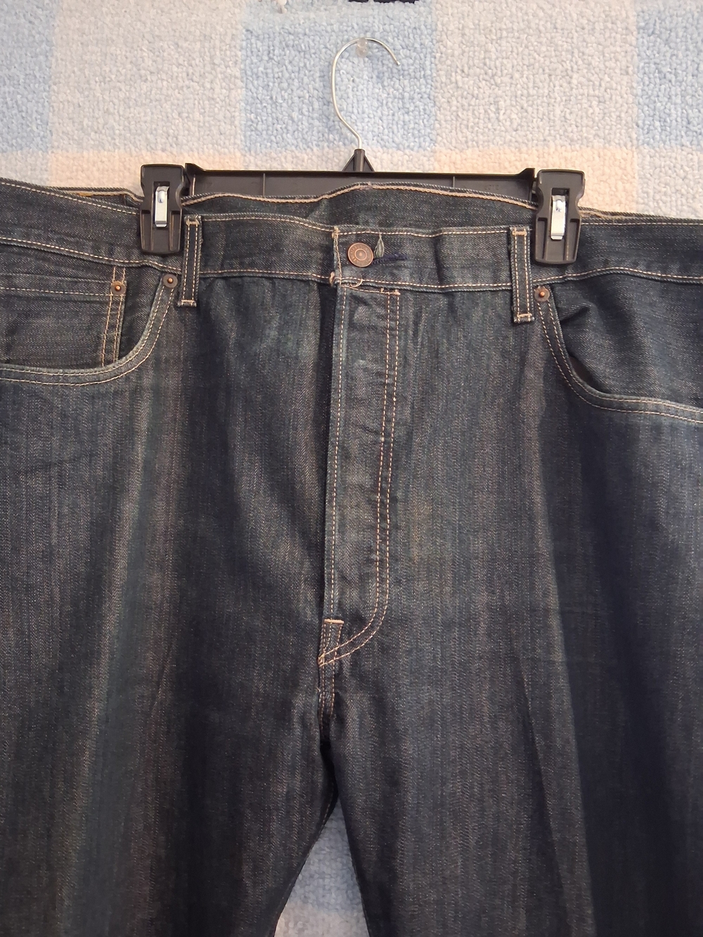 Levi's 501 Men's Straight Dark Indigo Jeans Pre Loved 43x32